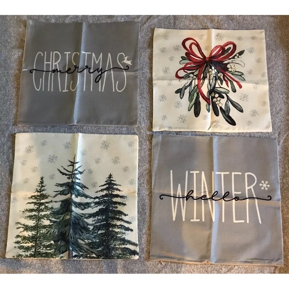 Holiday Decorative Pillow Covers 4 Pieces Winter Christmas Pillow Cases - Picture 6 of 11